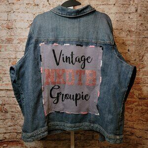 NKOTB New Kids on the Block Vintage Groupie Band Tee Denim Jean Jacket, size 3X